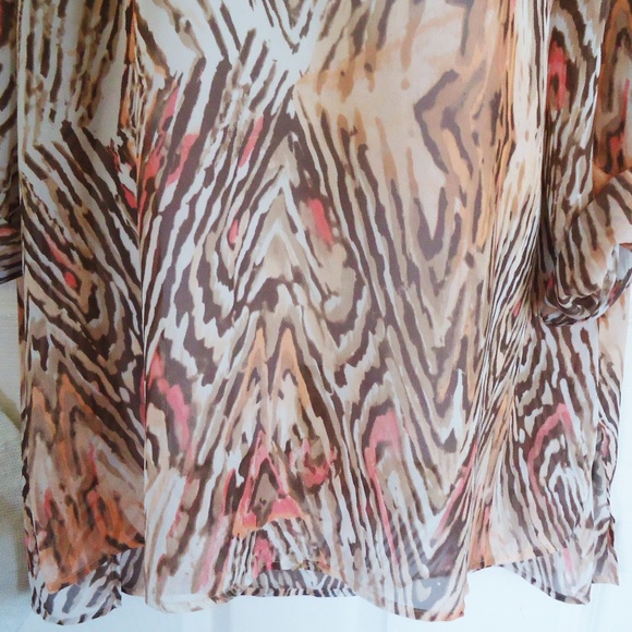 CHICOS TRAVELERS SIZE 3 16/18 SEMI-SHEER TUNIC TOP - Picture 3 of 8